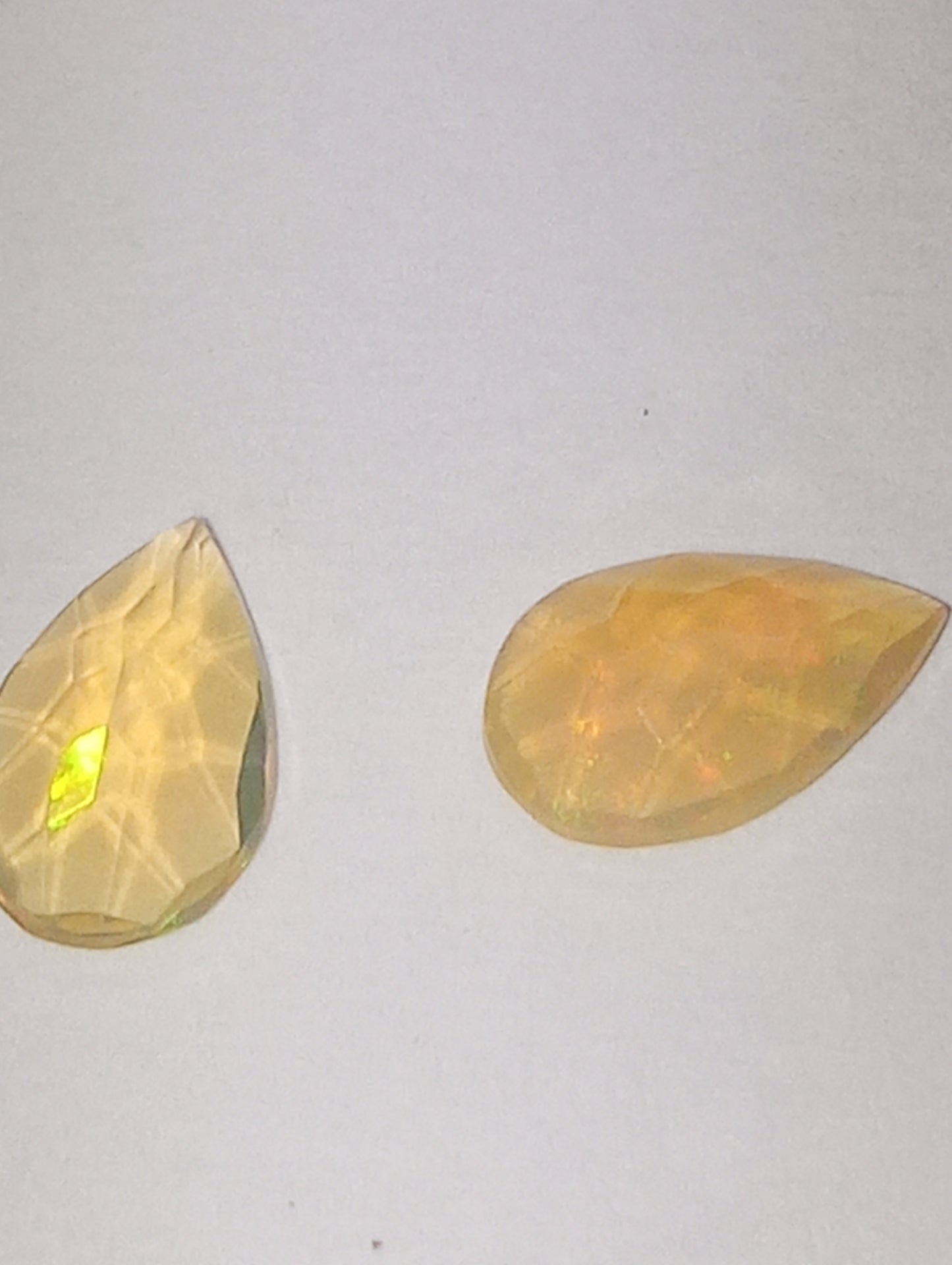 opal gemstone Ethiopian, 8mmx5mm pear cuts, 2 stones, .80ctw