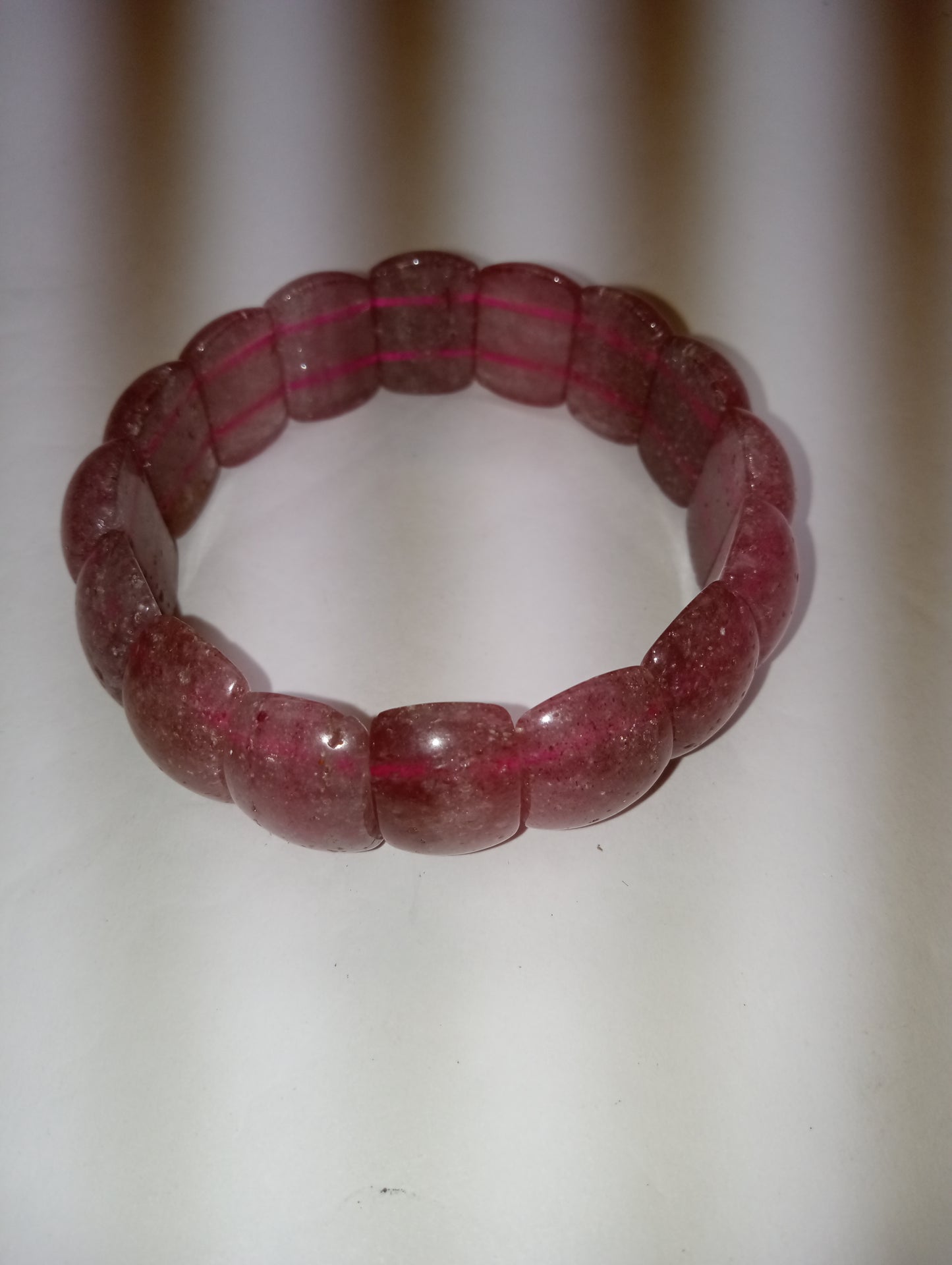 bracelet Strawberry quartz, stretch, 291.50ctw