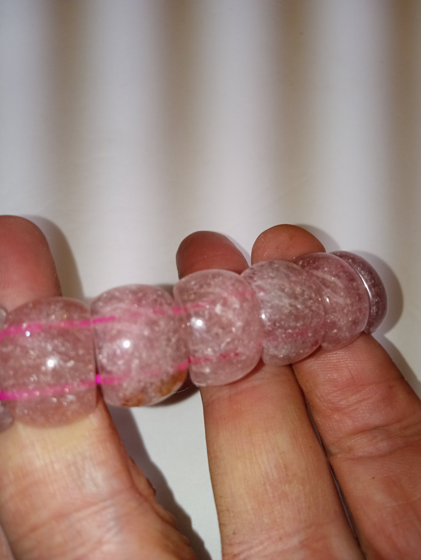 bracelet Strawberry quartz, stretch, 291.50ctw