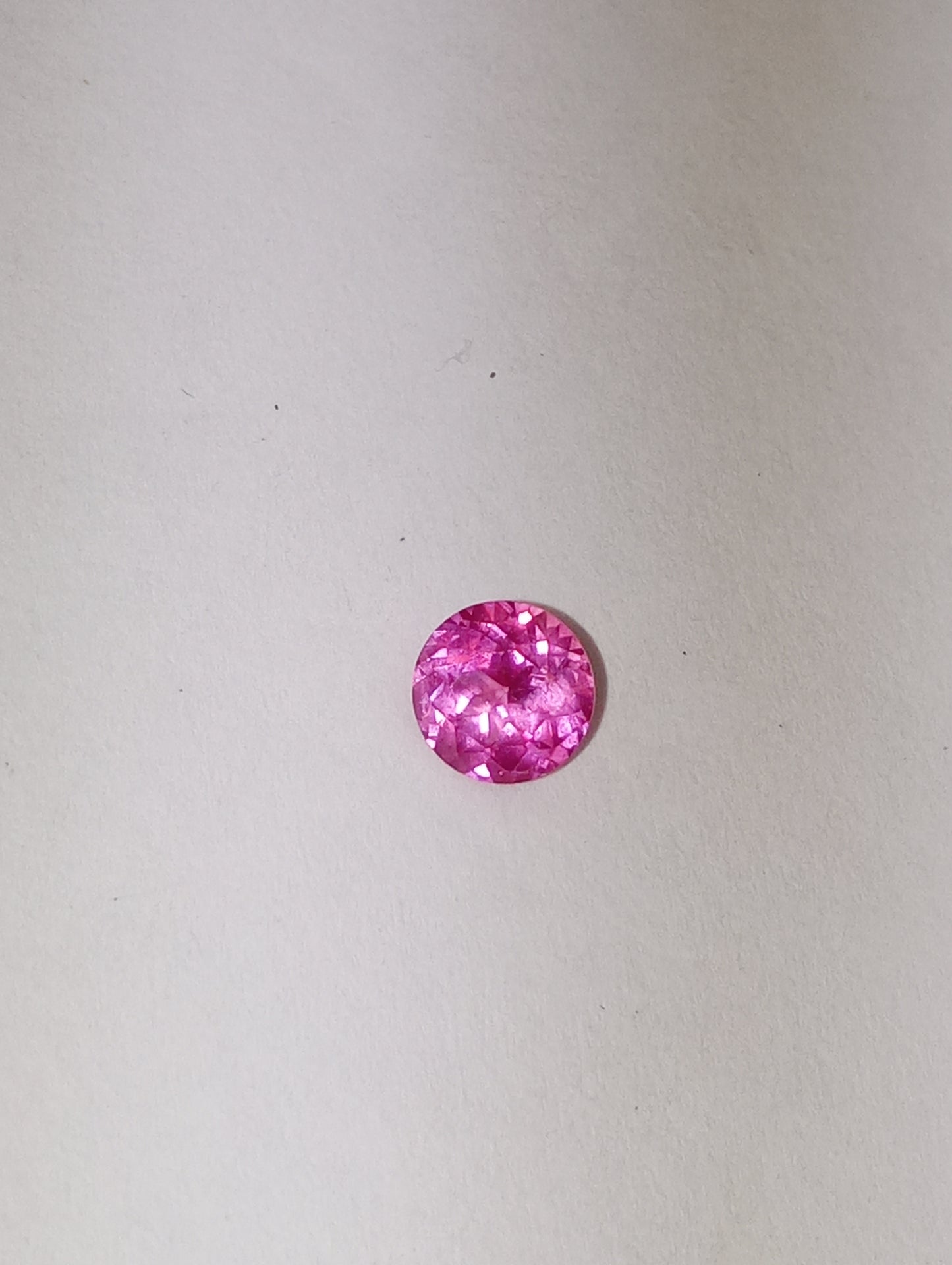 sapphire lab created gemstone, pink, 5mm round cut, .59ctw