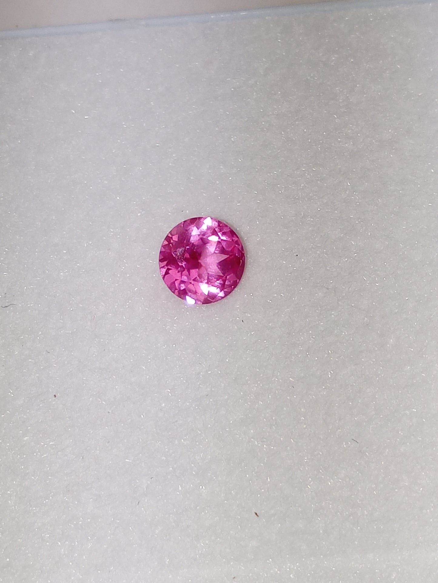 sapphire lab created gemstone, pink, 5mm round cut, .59ctw