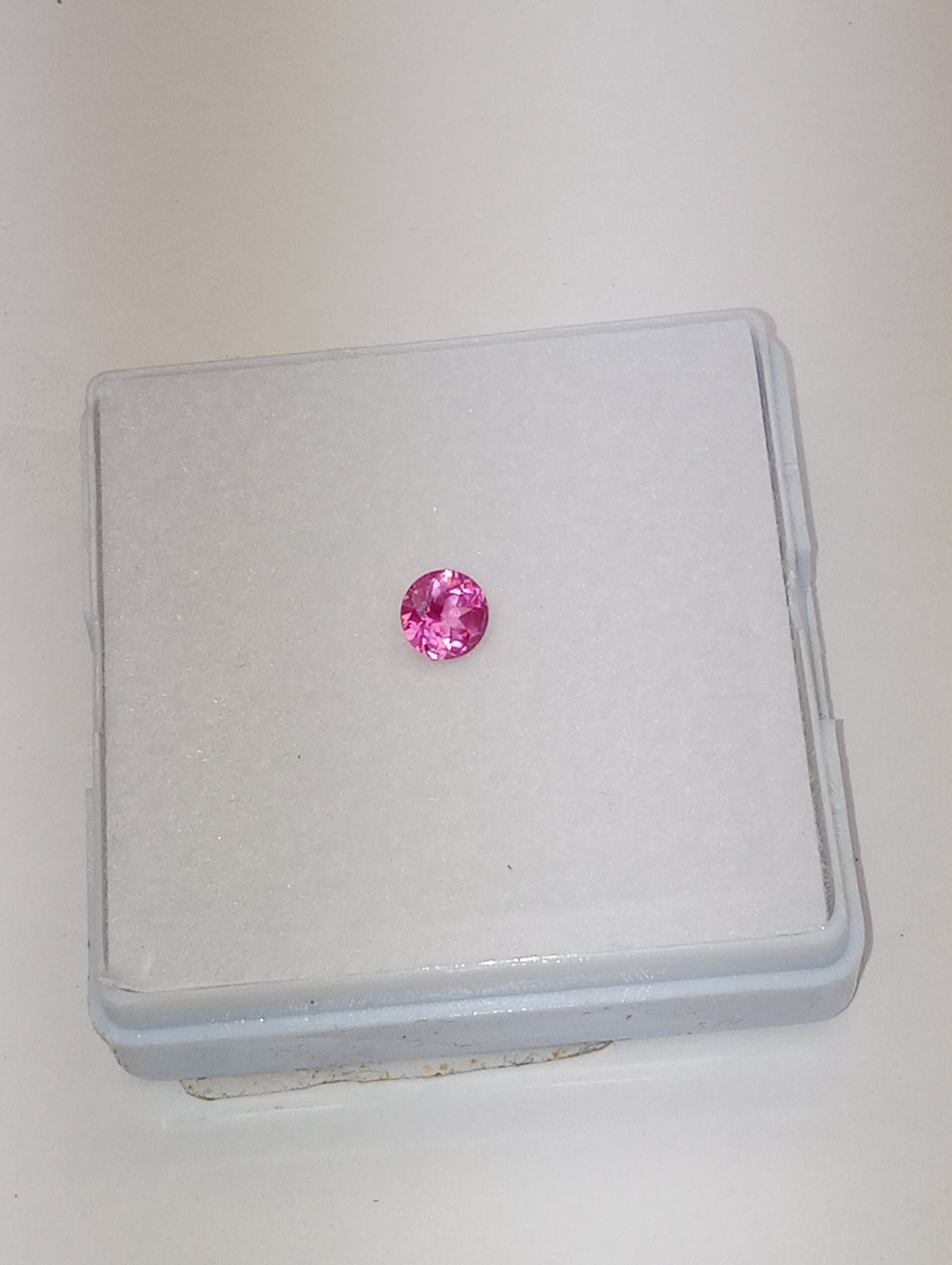 sapphire lab created gemstone, pink, 5mm round cut, .59ctw