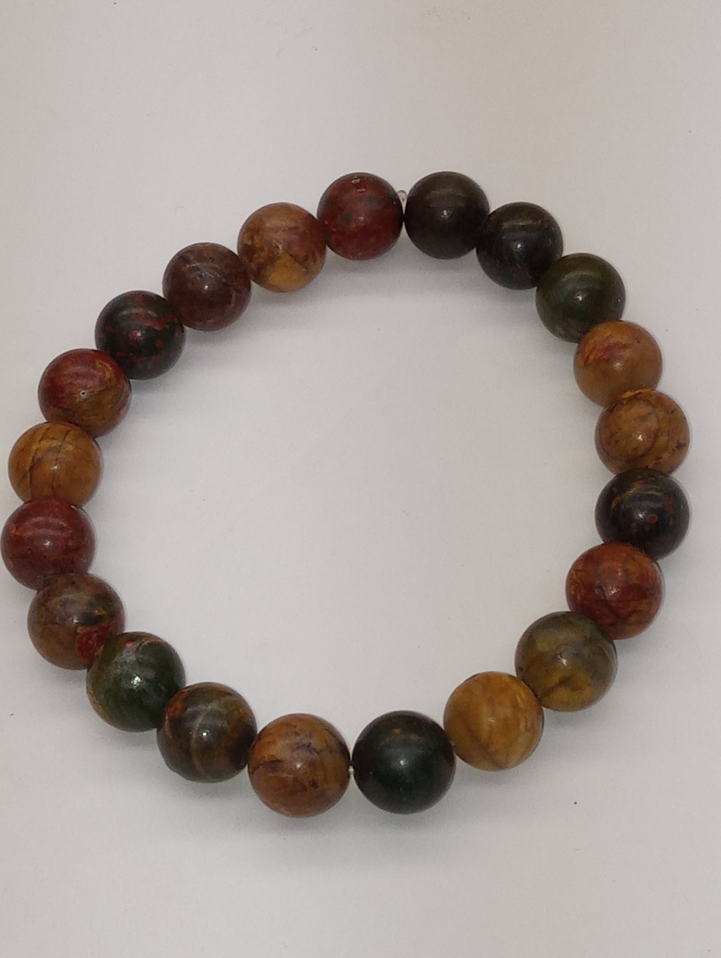 bracelet Picasso Jasper, stretch beaded, 7.25inches, 140.90ctw