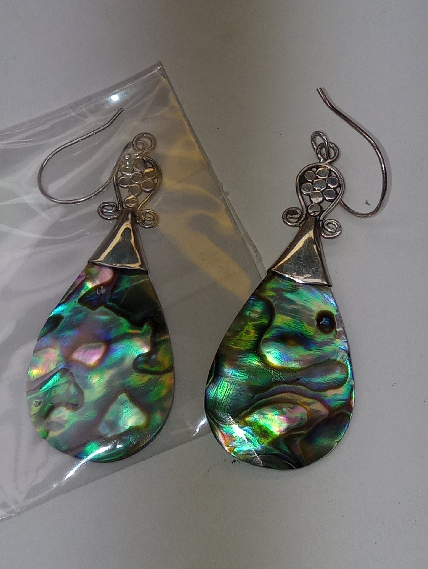 earrings abalone shell in sterling silver