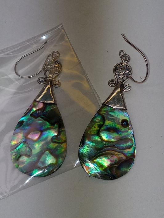 earrings abalone shell in sterling silver