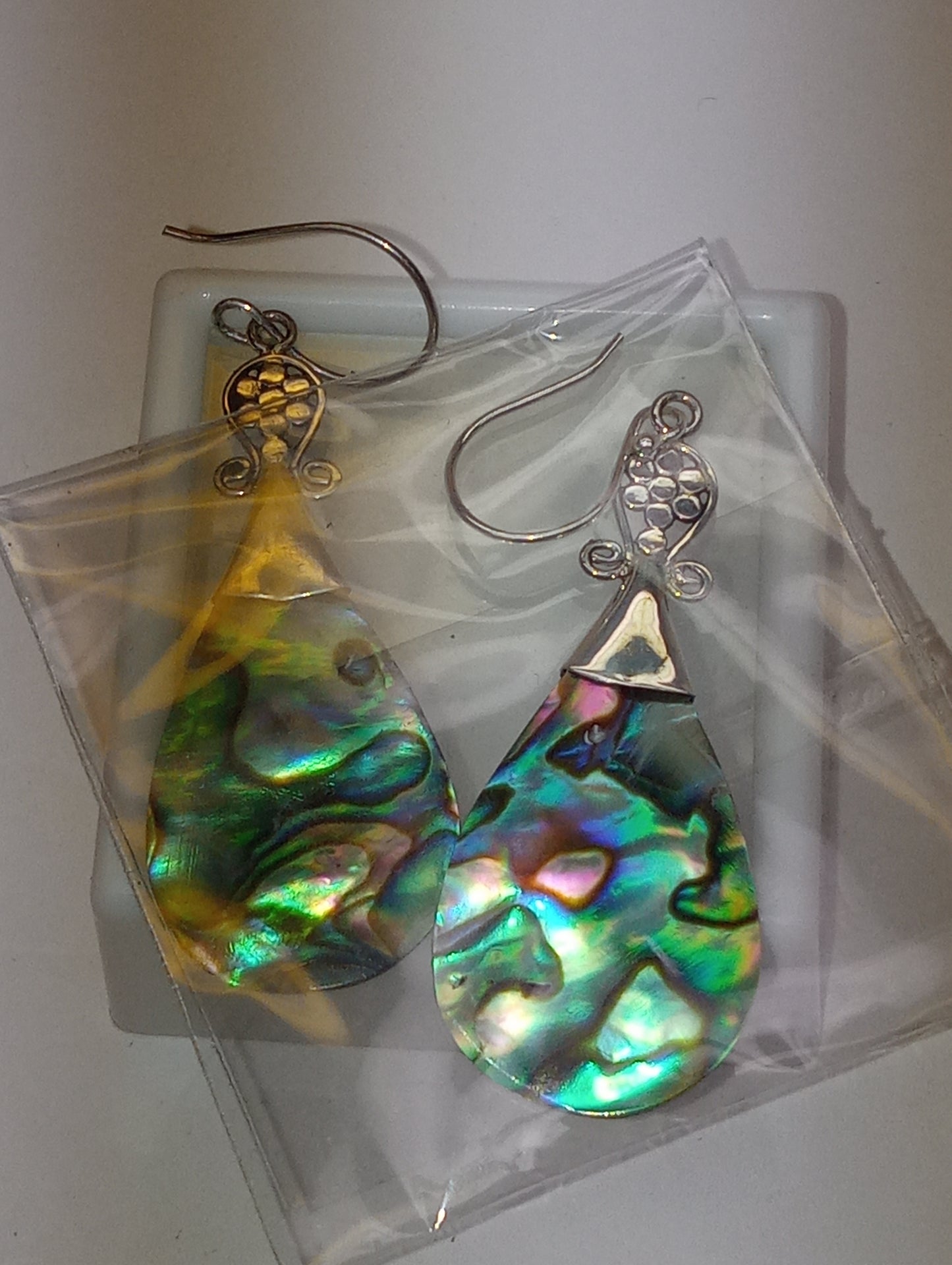 earrings abalone shell in sterling silver