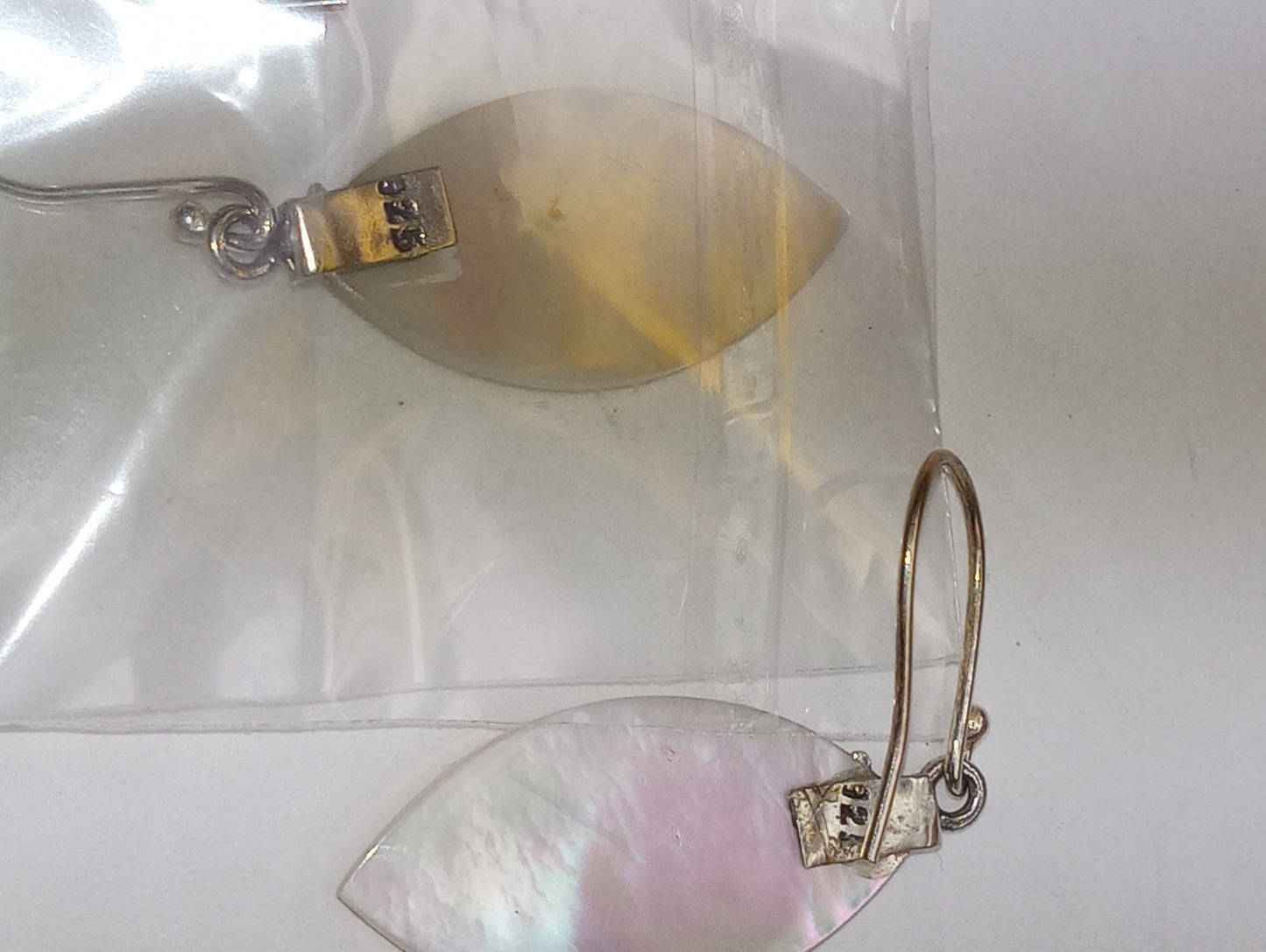 earrings  Mother of Pearl butterfly in sterling silver