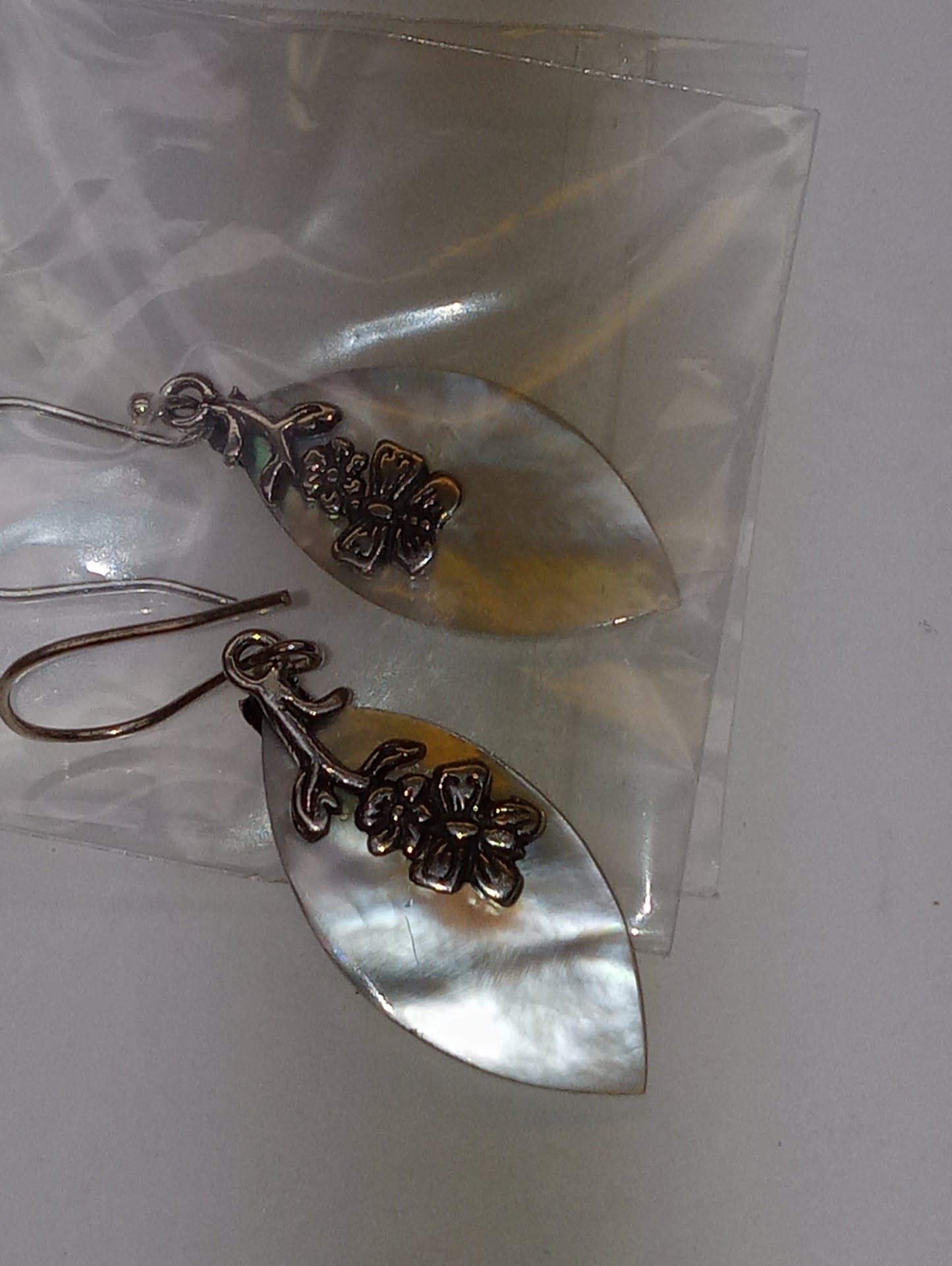 earrings  Mother of Pearl butterfly in sterling silver