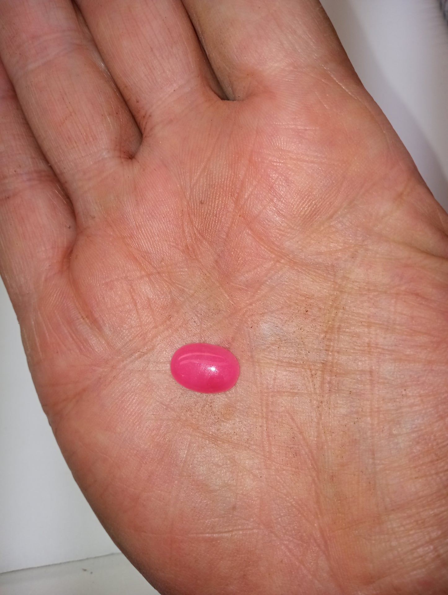 jade gemstone pink 14mmx10mm oval, 5.90ct
