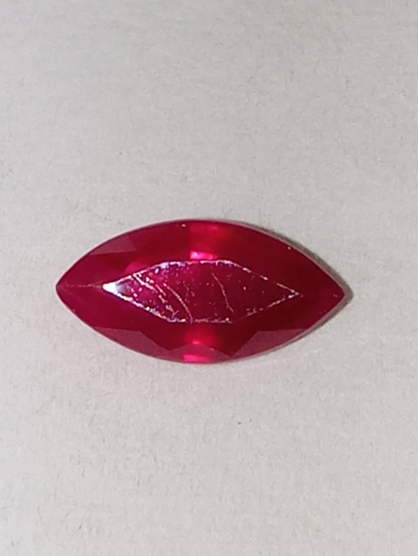 ruby gemstone Burma, 7mmx3.5mm marquise cut, .45ct