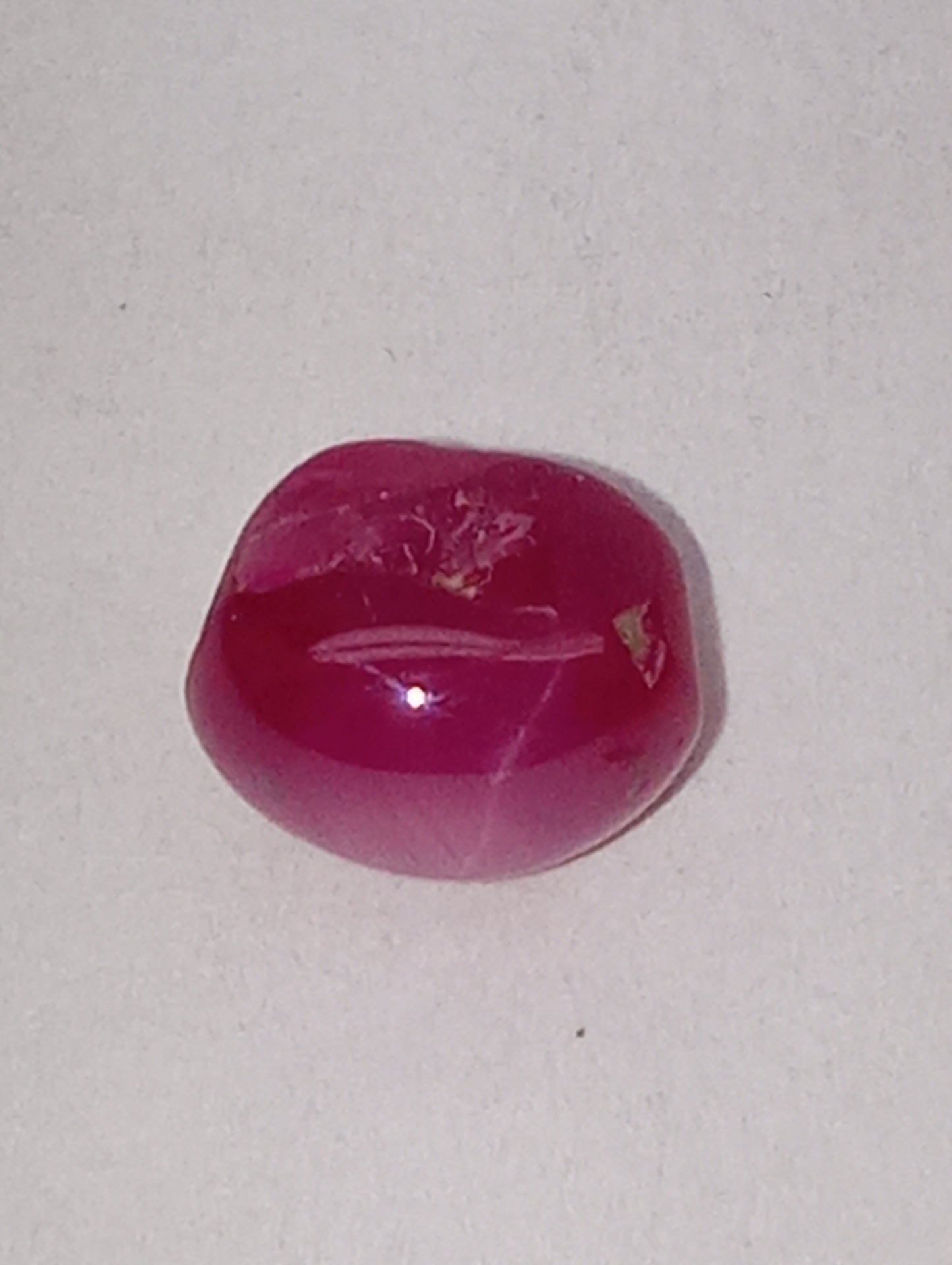 ruby gemstone Burma star, 6mmx4mm oval cabacon, 1.07ct