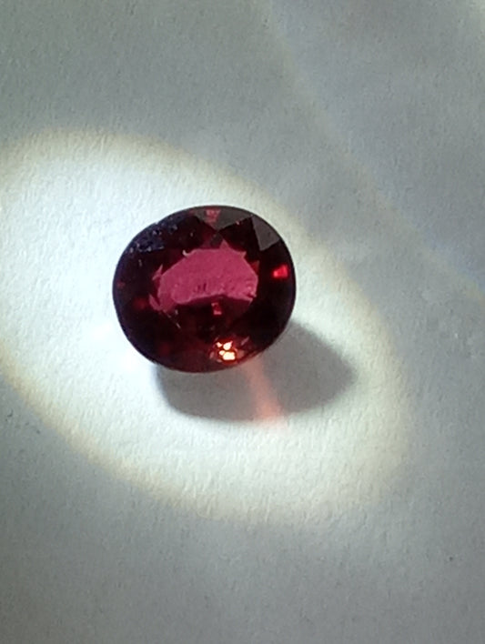 ruby gemstone Tanzanian, 6mmx5mm oval cut, 1.04ct