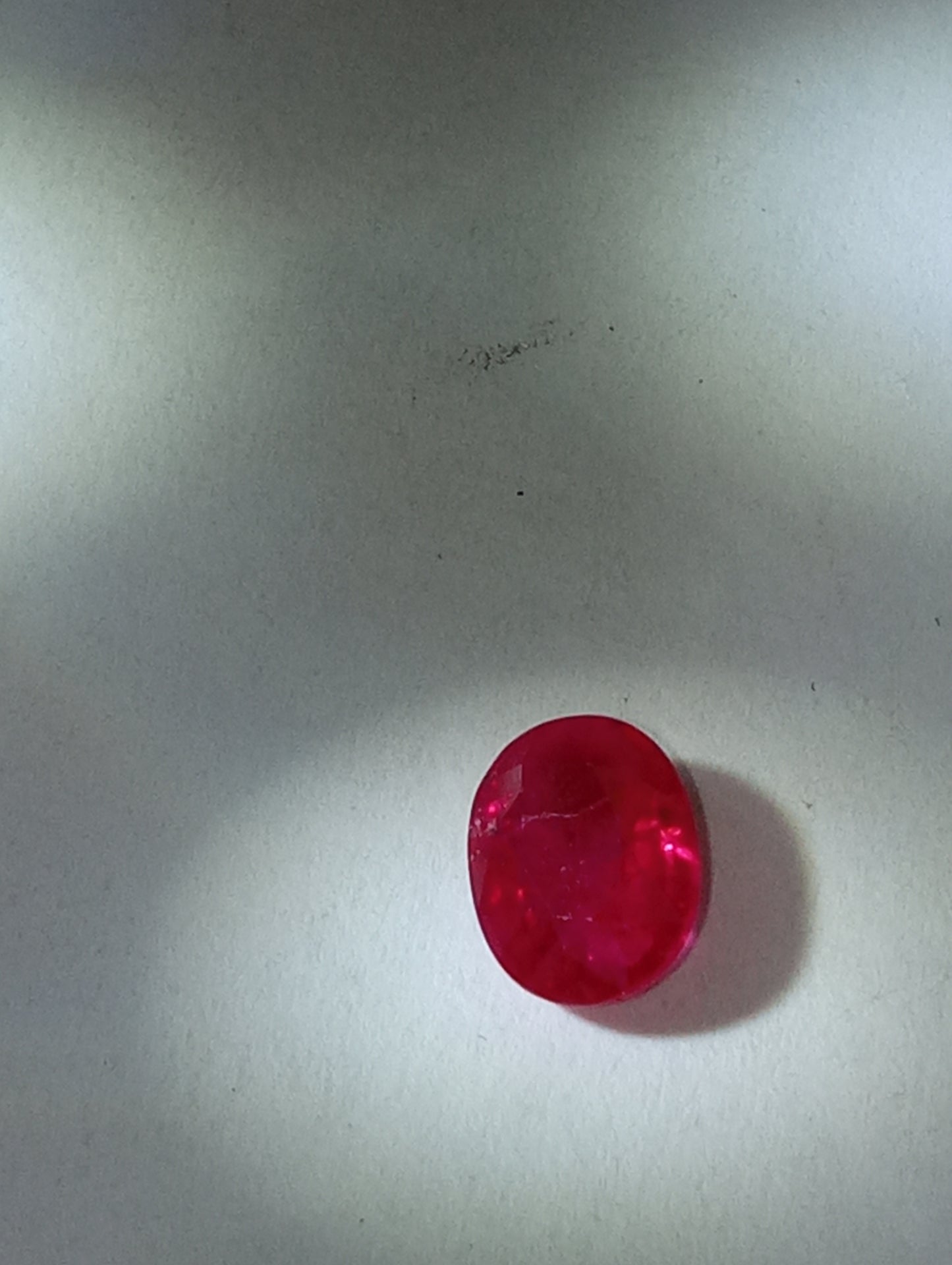ruby gemstone, 7mmx5.25mm oval cut, 1.07ct