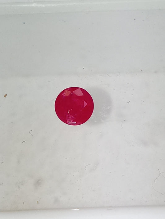 ruby gemstone Burma,4.25mm round cut, .38ct