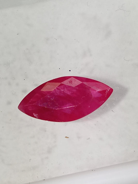 ruby gemstone Burma, 12.25mmx5.75mm marquise cut, 1.95ct