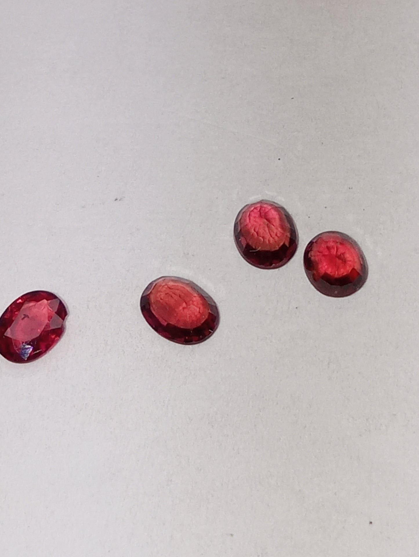 ruby gemstones African, 4mmx3mm oval cuts, .69ctw, 4 stones
