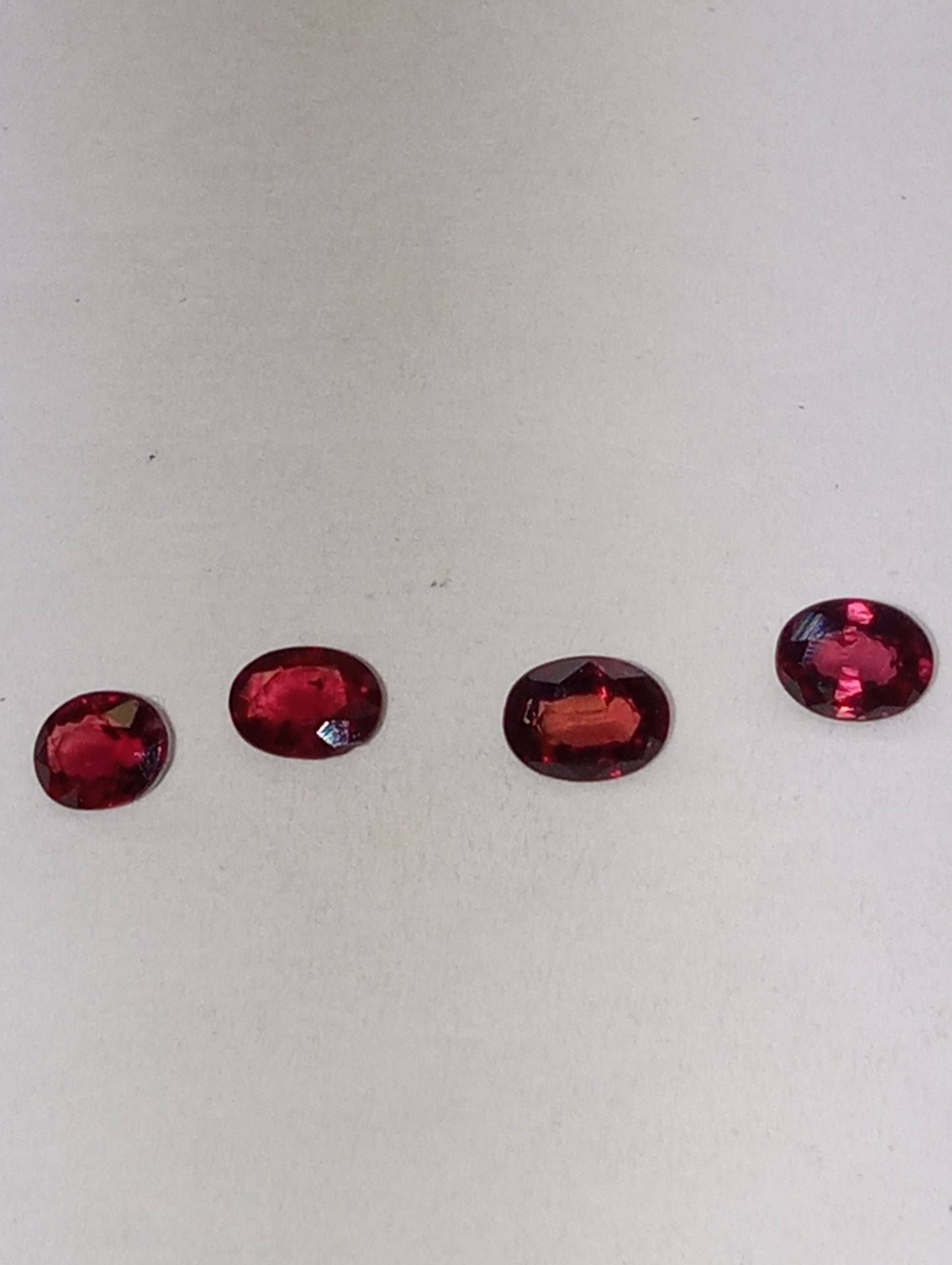 ruby gemstones African, 4mmx3mm oval cuts, .69ctw, 4 stones