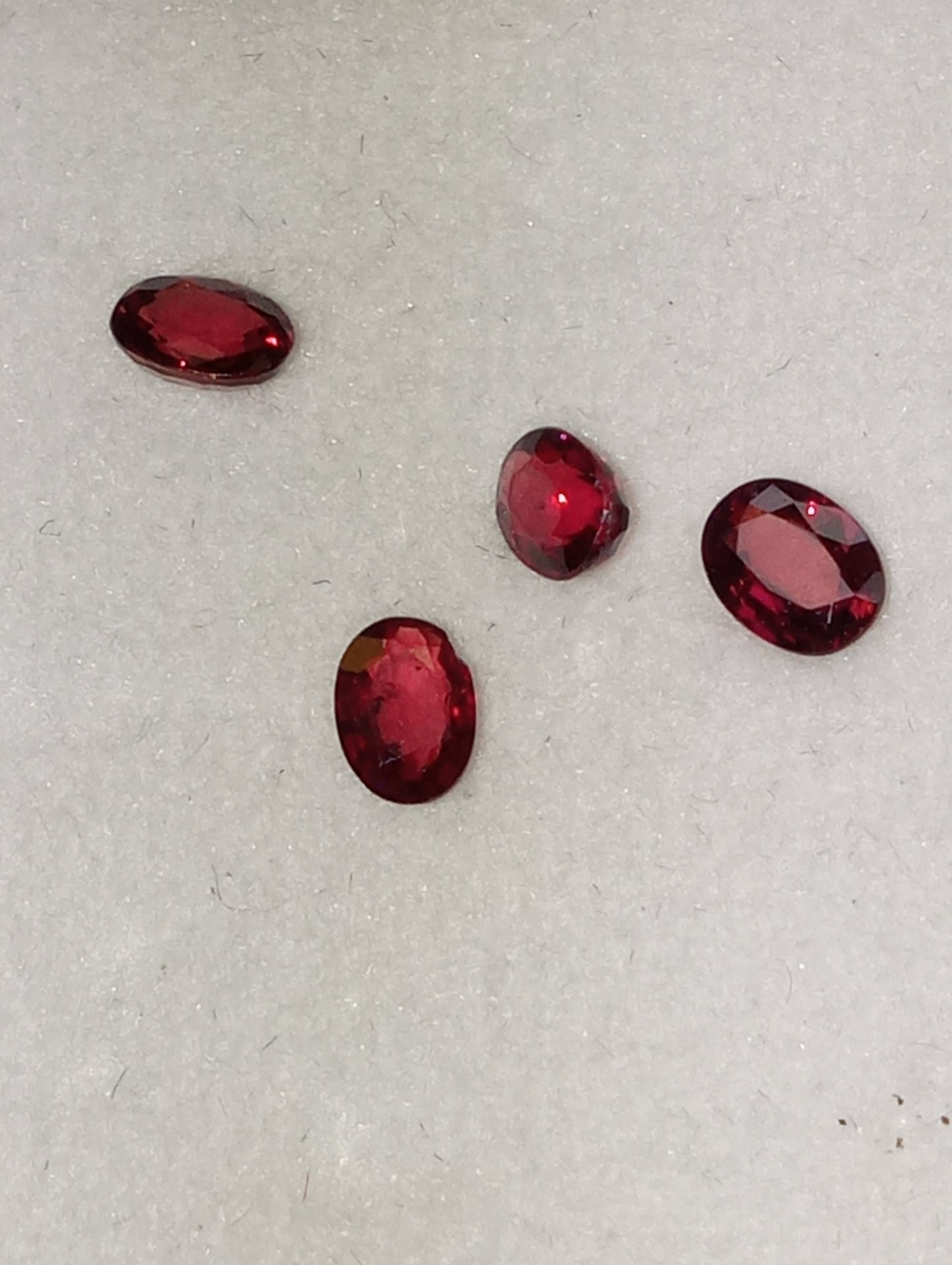 ruby gemstones African, 4mmx3mm oval cuts, .69ctw, 4 stones