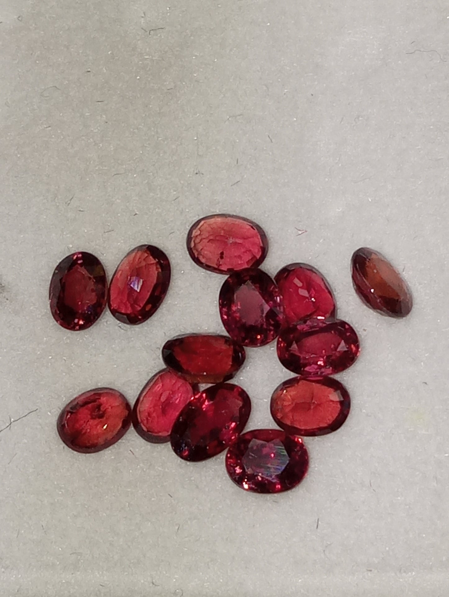 ruby gemstones African, 4mmx3mm oval cuts, 3.13ctw, 13 stones