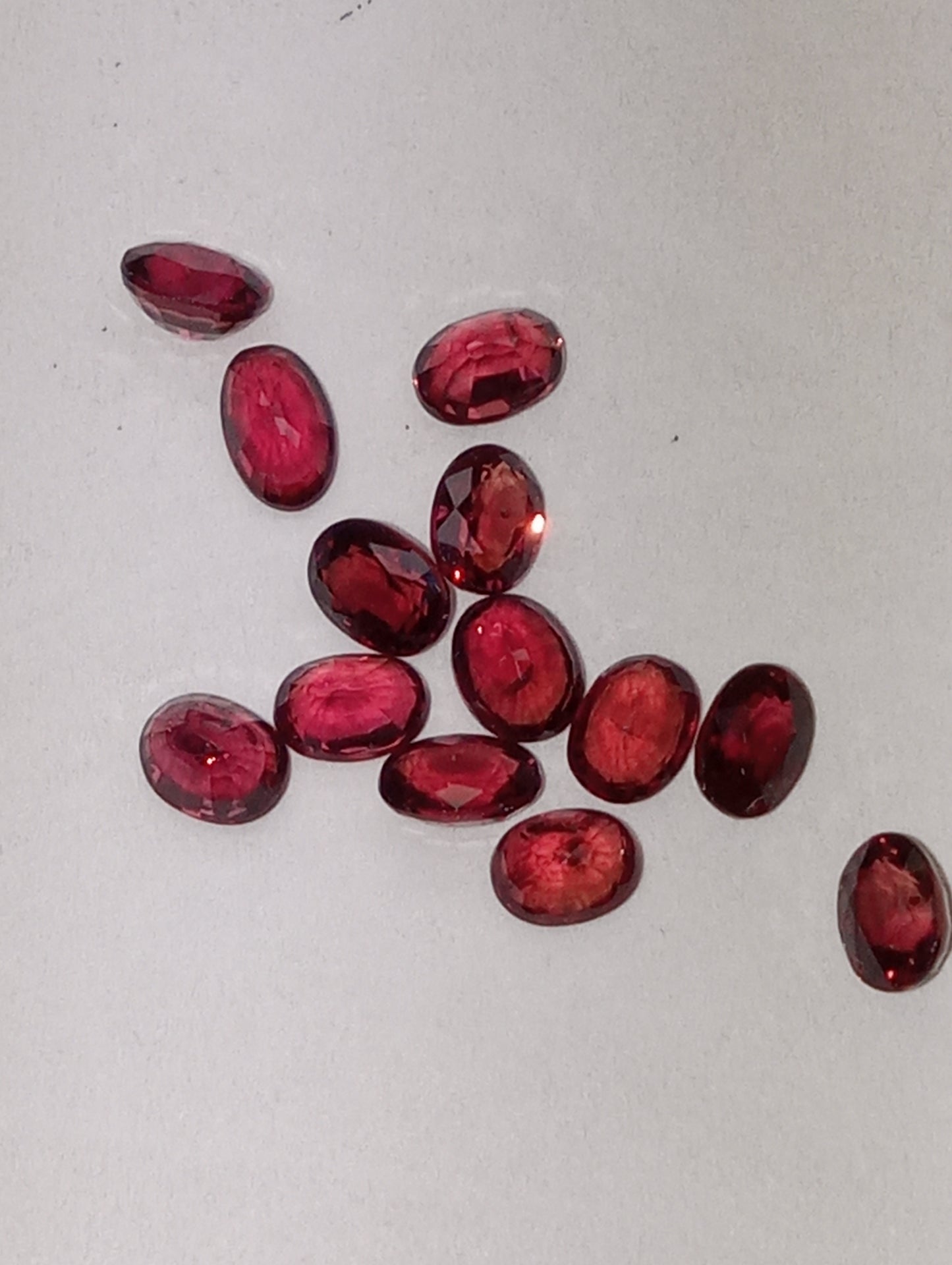 ruby gemstones African, 4mmx3mm oval cuts, 3.13ctw, 13 stones