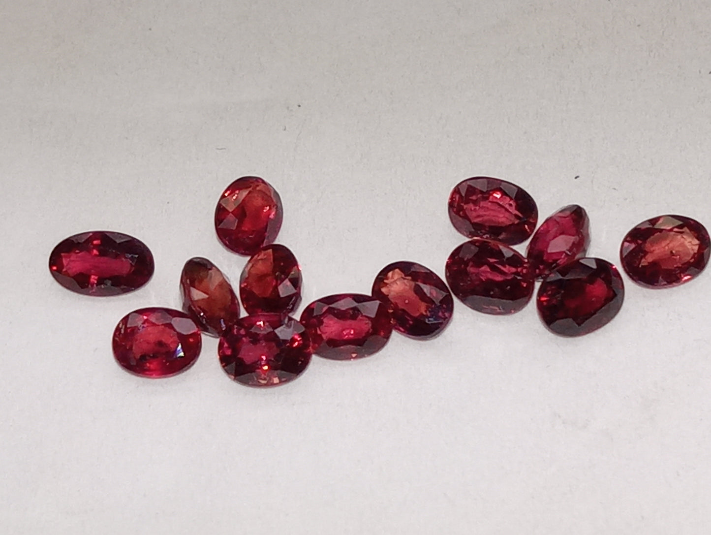 ruby gemstones African, 4mmx3mm oval cuts, 3.13ctw, 13 stones