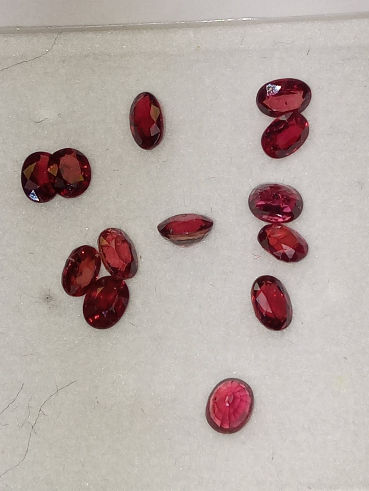 ruby gemstones African, 4mmx3mm oval cuts, 3.13ctw, 13 stones