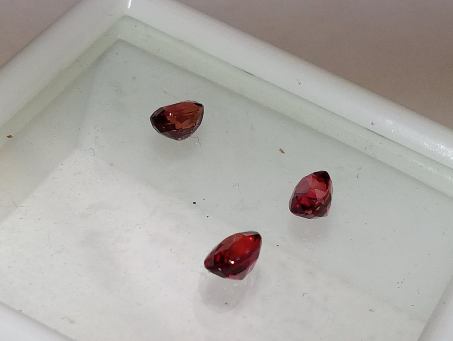 ruby gemstones African, 4mmx3mm oval cuts, .96ctw, 3 stones