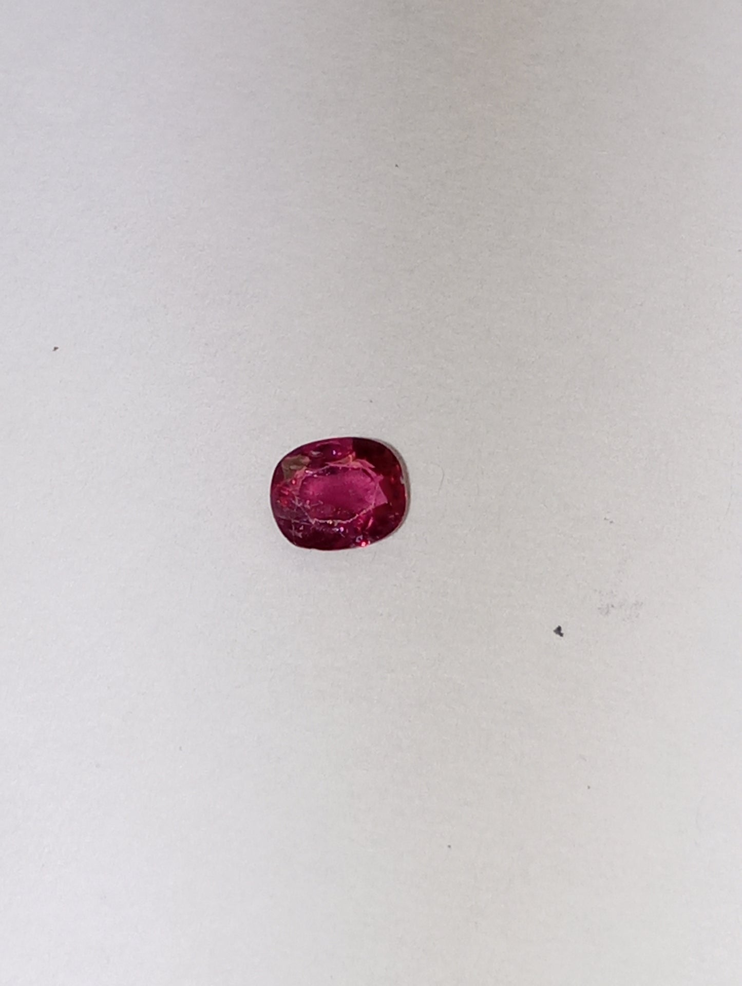 ruby gemstone, cushion cut, 4.5mmx3.5mm, .37ct
