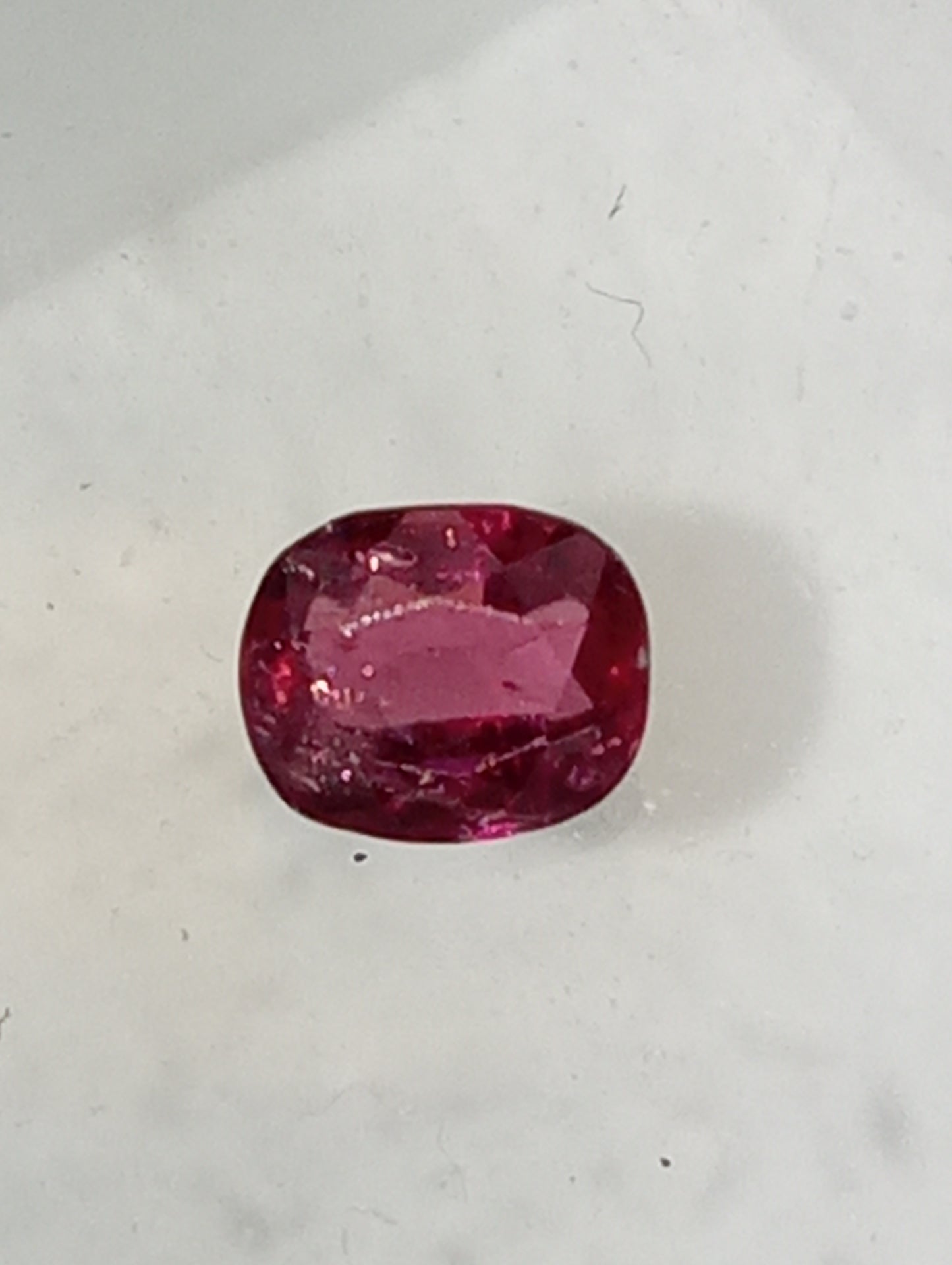 ruby gemstone, cushion cut, 4.5mmx3.5mm, .37ct