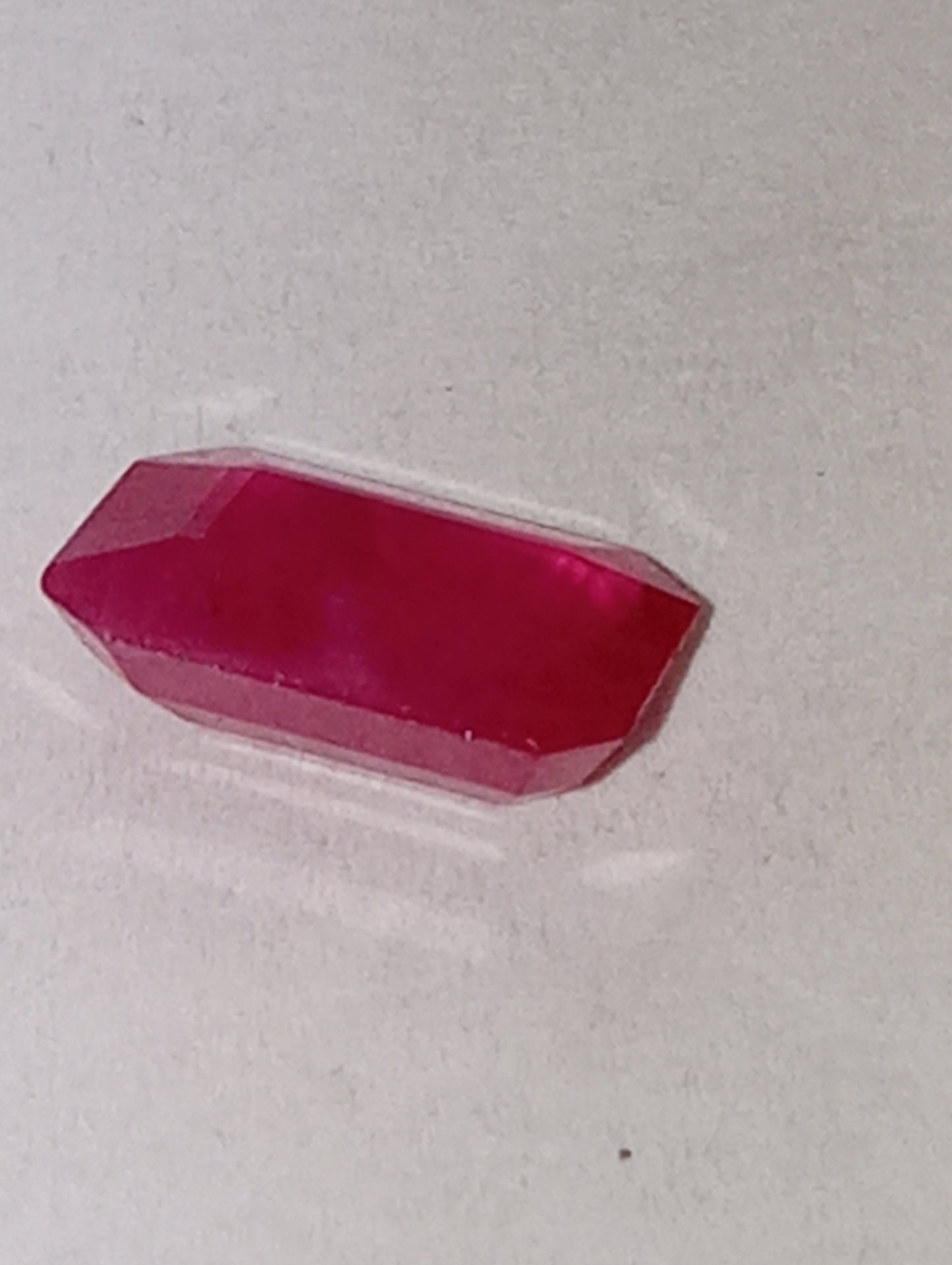 ruby gemstone Burma, 7mmx5mm emerald cut, 1.03ct