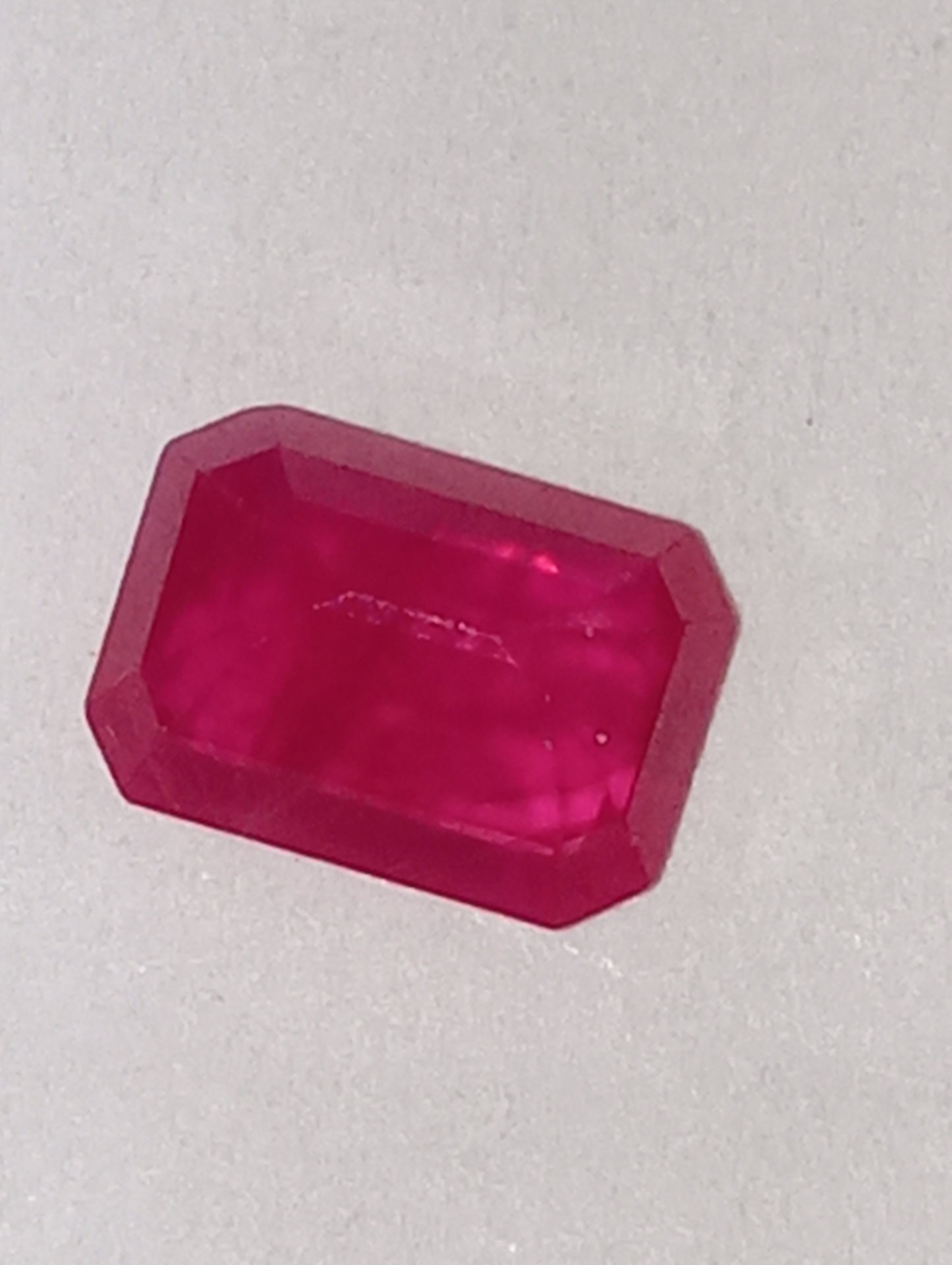 ruby gemstone Burma, 7mmx5mm emerald cut, 1.03ct