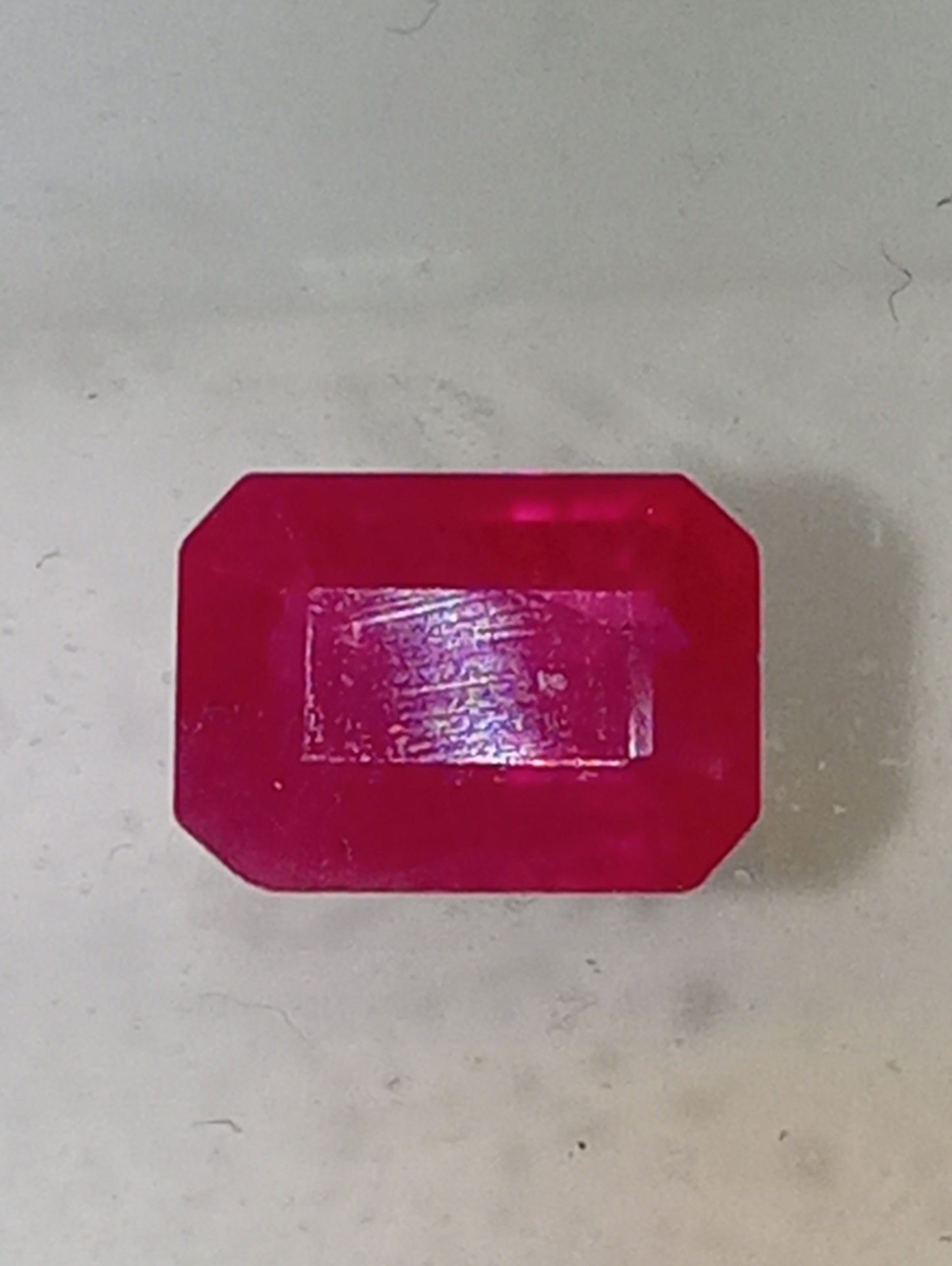 ruby gemstone Burma, 7mmx5mm emerald cut, 1.03ct
