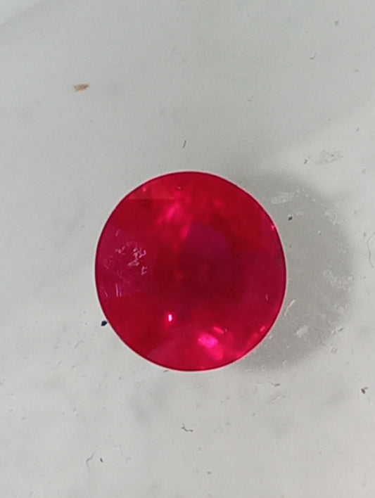 ruby gemstone Burma, 5.75mm round cut, .98ct