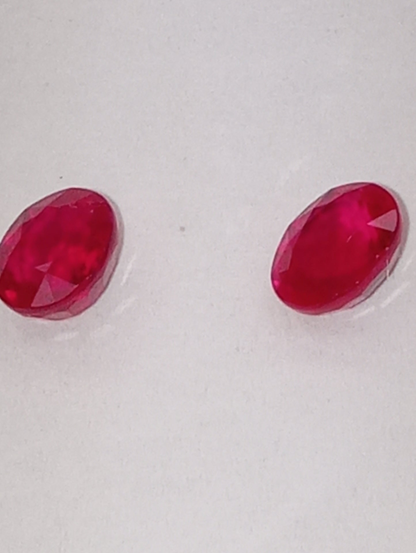 ruby gemstone Burma, matched pair, 5mmx4mm oval cuts, 1.47ctw, 2 stones