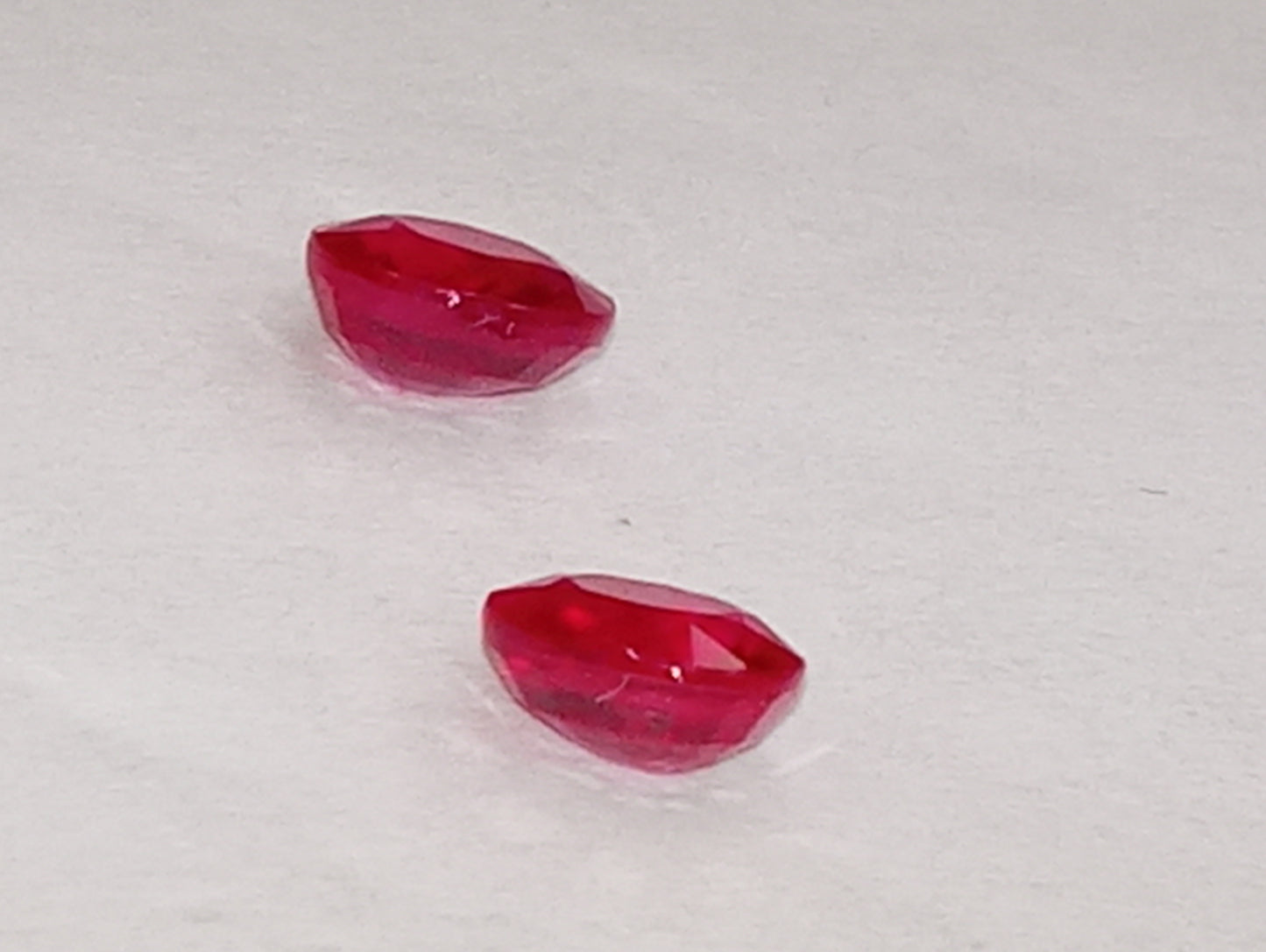 ruby gemstone Burma, matched pair, 5mmx4mm oval cuts, 1.47ctw, 2 stones