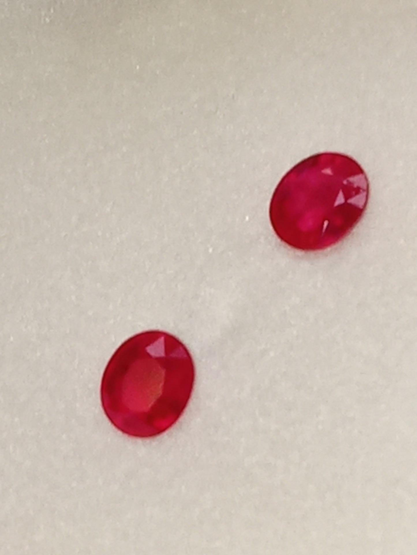 ruby gemstone Burma, matched pair, 5mmx4mm oval cuts, 1.47ctw, 2 stones