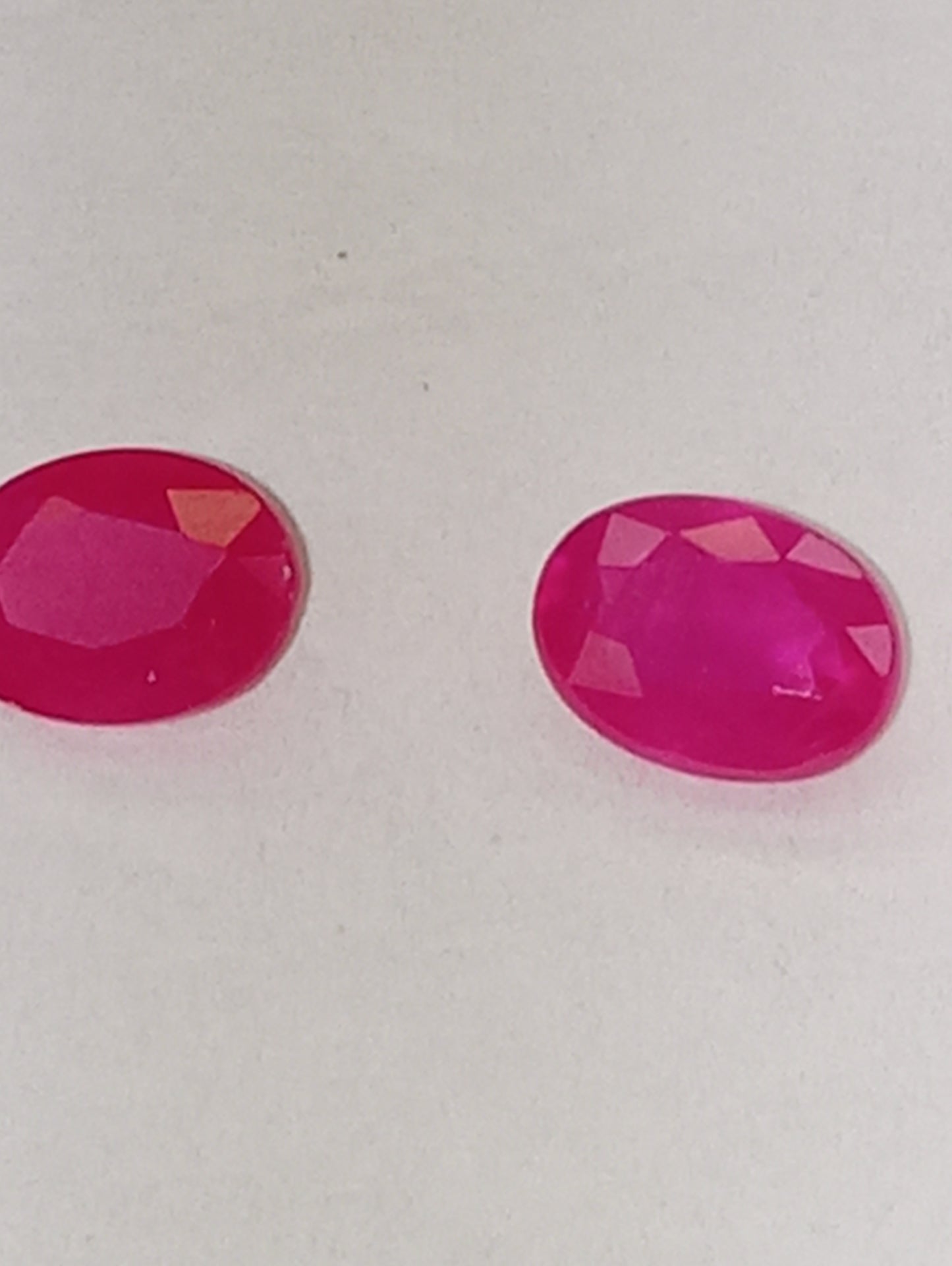 ruby gemstones Serengetti, 7mmx5mm oval cuts, 2.18ctw, 2 stones