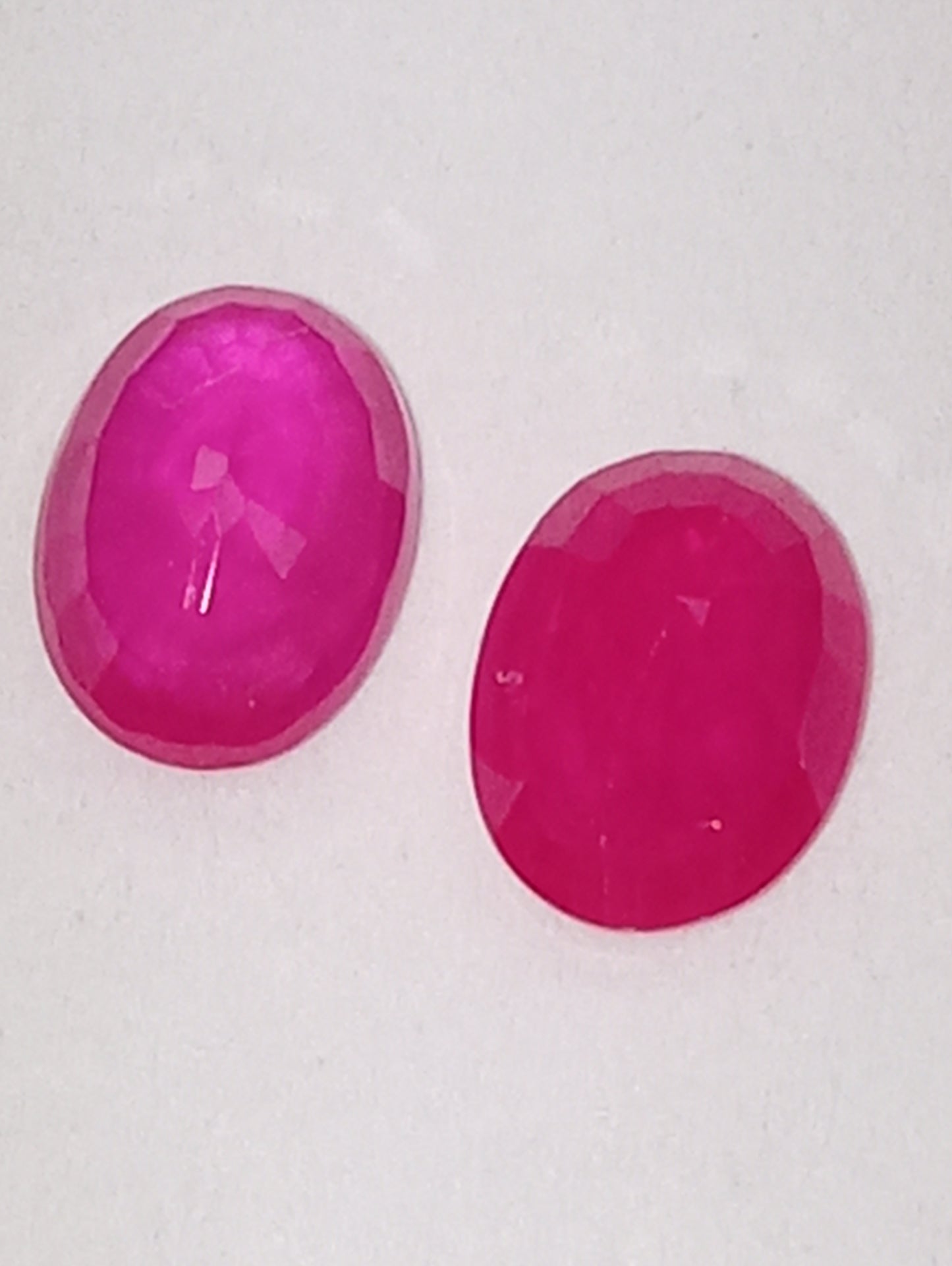 ruby gemstones Serengetti, 7mmx5mm oval cuts, 2.18ctw, 2 stones