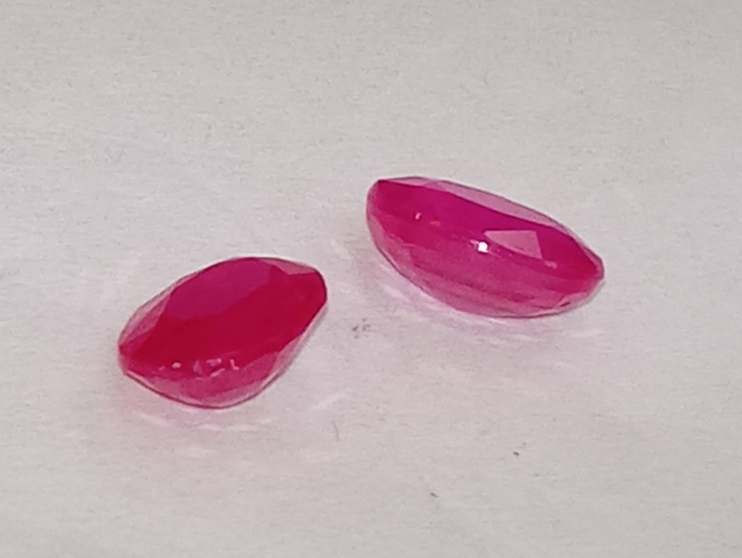 ruby gemstones Serengetti, 7mmx5mm oval cuts, 2.18ctw, 2 stones