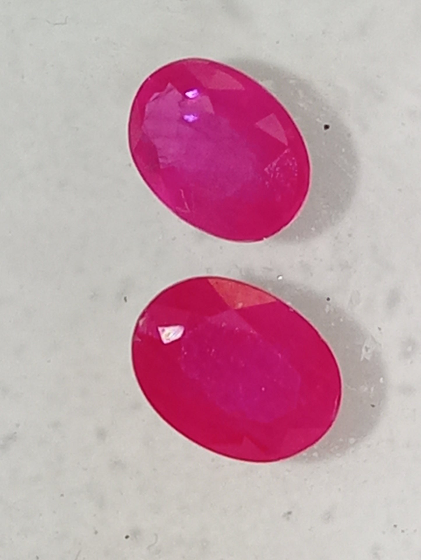 ruby gemstones Serengetti, 7mmx5mm oval cuts, 2.18ctw, 2 stones