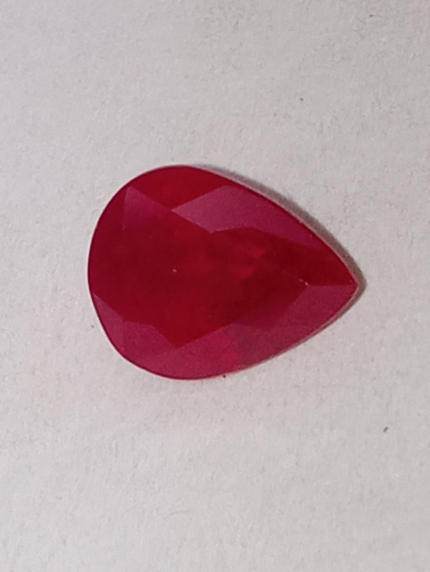 ruby gemstone Burma, 7mmx5.25mm pear cut, 1.14ct