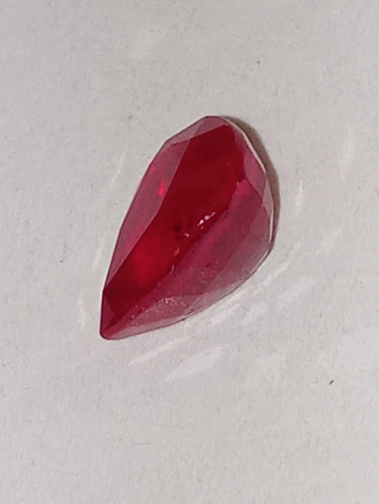 ruby gemstone Burma, 7mmx5.25mm pear cut, 1.14ct