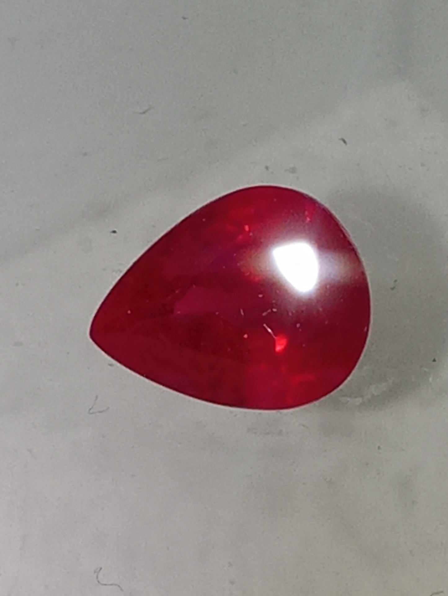 ruby gemstone Burma, 7mmx5.25mm pear cut, 1.14ct