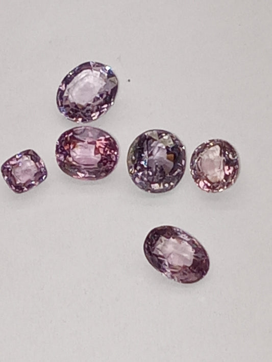 spinel gemstones, pink, lavender, blue, different sizes, 3.37ctw