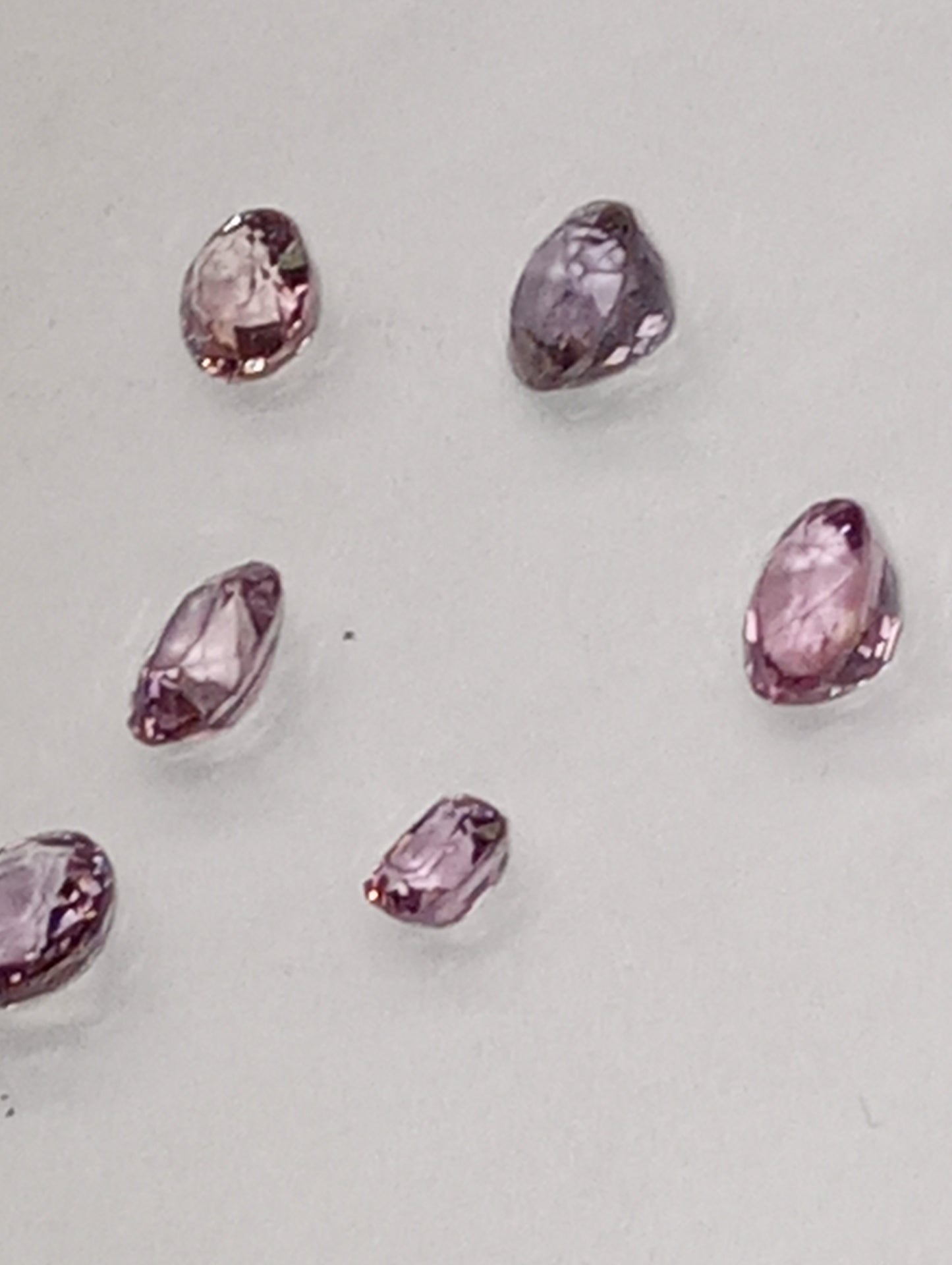 spinel gemstones, pink, lavender, blue, different sizes, 3.37ctw