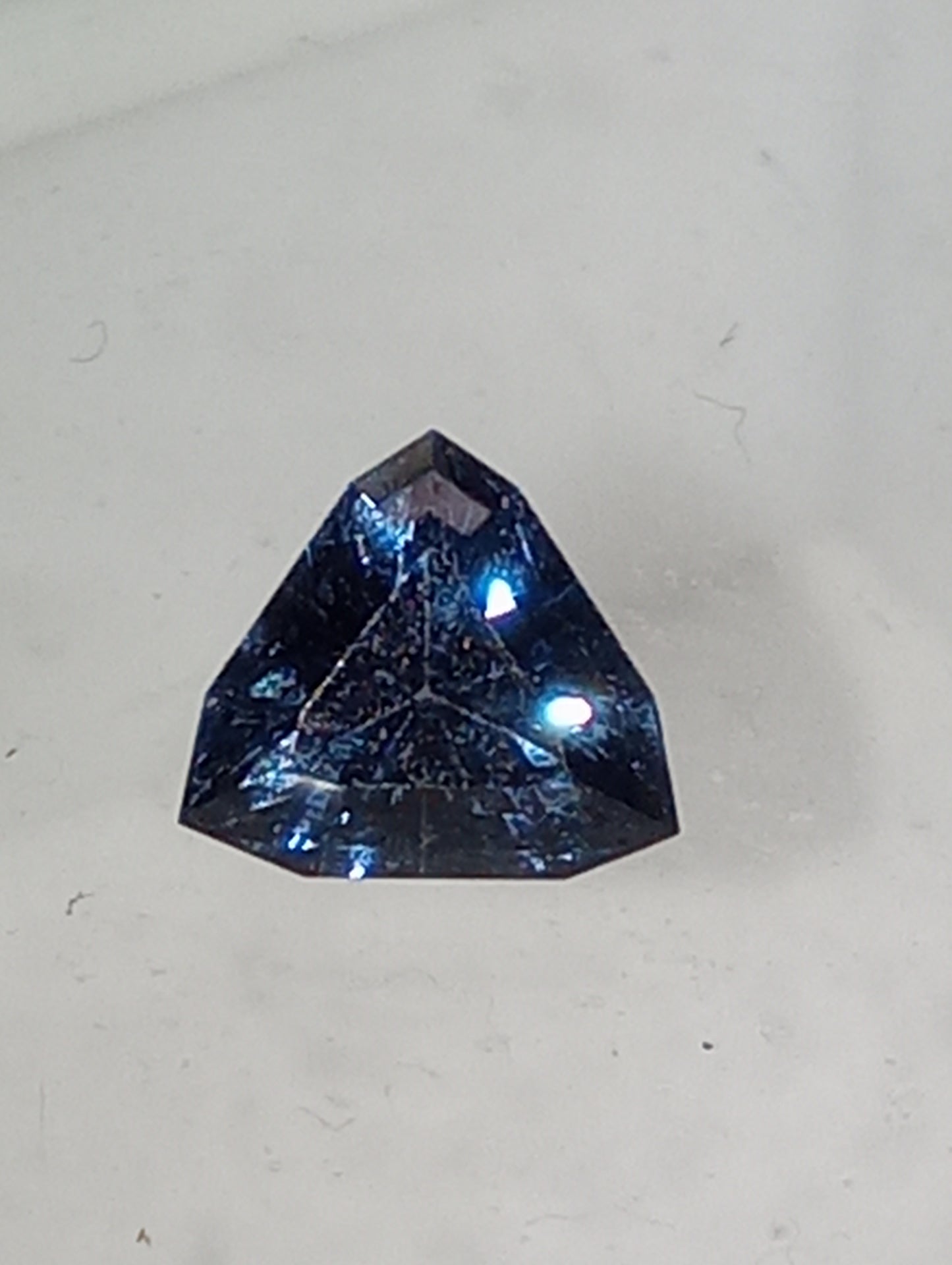 spinel gemstone, blue, fancy trillion cut, .54ct