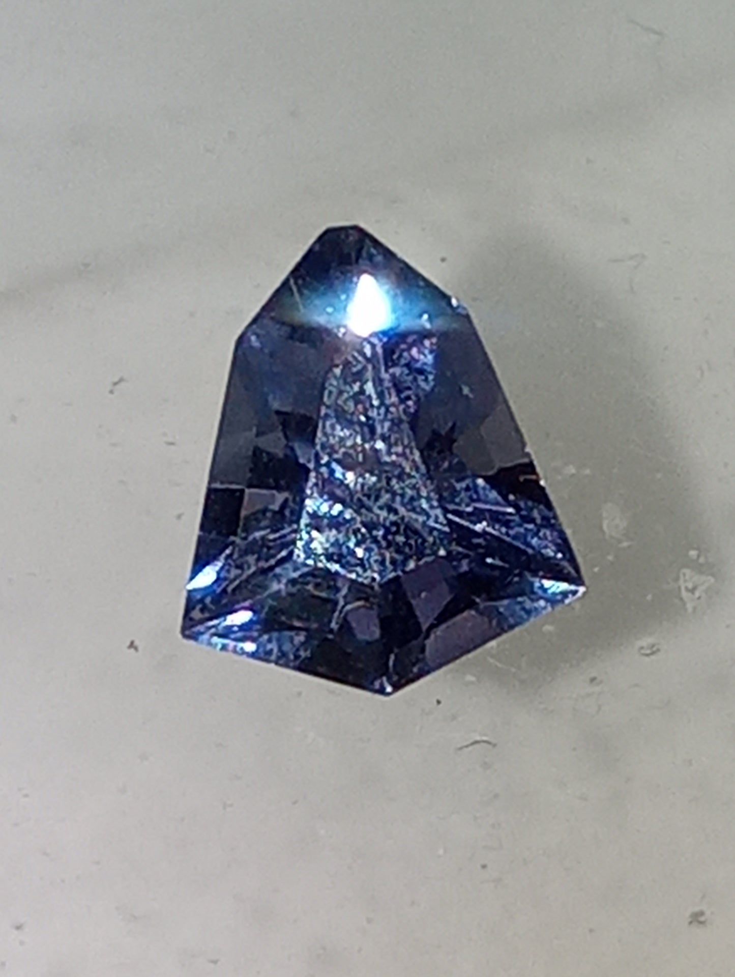 spinel gemstone blue, fancy bell cut,  .72ct