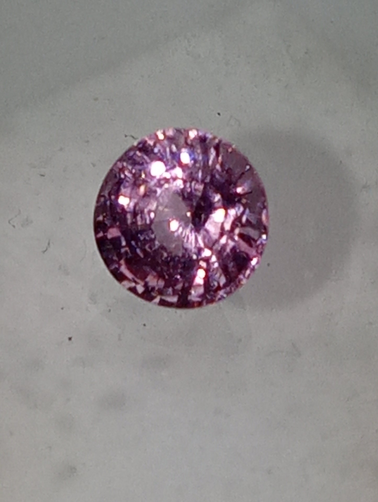 spinel gemstone pink, 5mm round cut, .53ct