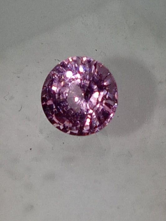 spinel gemstone pink, 5mm round cut, .53ct