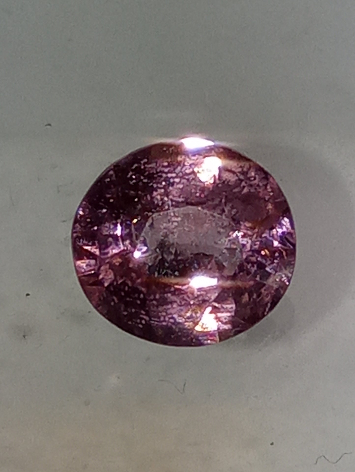 spinel gemstone pink, 7mmx6.5mm oval cut, 1.15ct